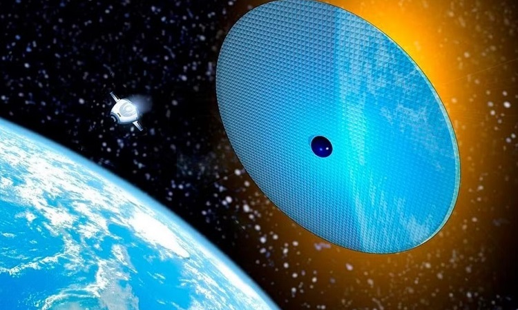 Mô phỏng sử dụng mặt gương khổng lồ chắn bức xạ Mặt Trời ngoài không gian