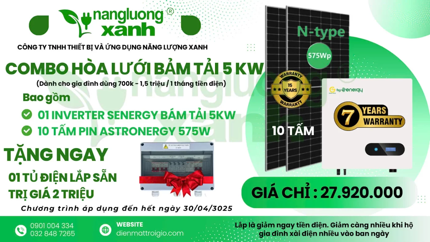 Năng lượng xanh – Điện mặt trời, điện gió