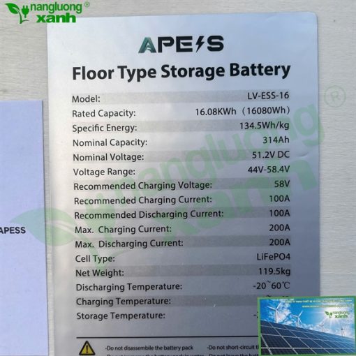 Pin Apess Pin Lưu Trữ APESS LV-ESS-16 16kWh Chính Hãng