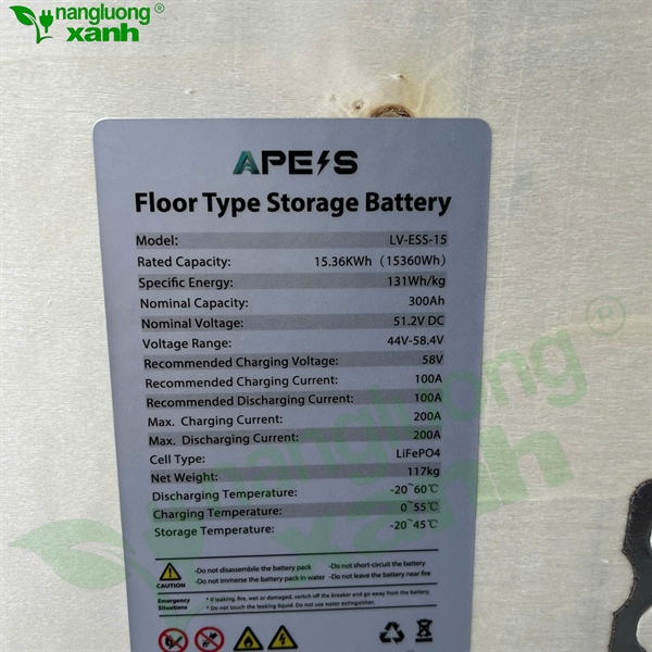 Pin lithium lưu trữ điện mặt trời Apess