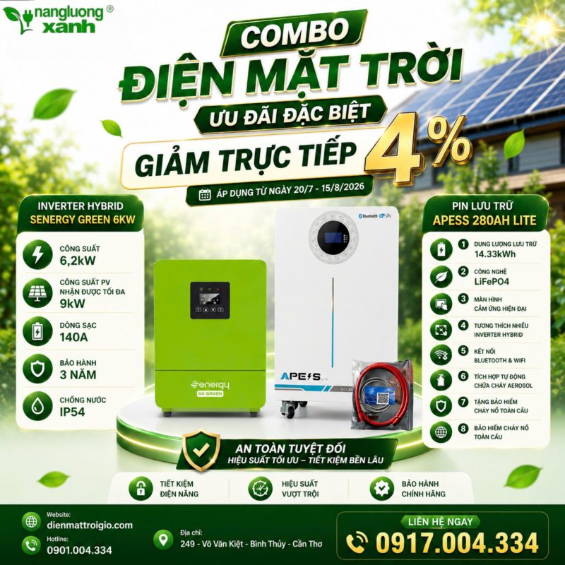 SALE Giảm 4% | Senergy Green 6kW + APESS Lite 280A